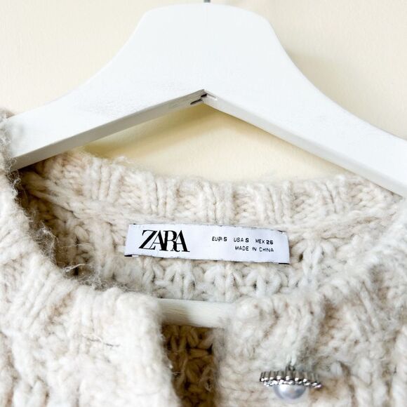 Zara Beaded Knit Sweater Cardigan - Picture 7 of 7